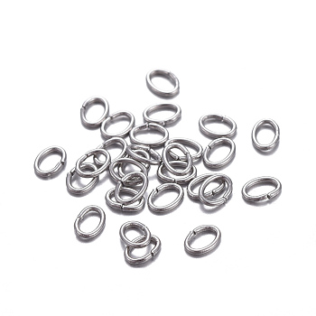 Tarnish Resistant 304 Stainless Steel Jump Rings, Open Jump Rings, Oval, Stainless Steel Color, 24 Gauge, 3.5x2.5x0.5mm, Inner Diameter: 1.5x2.5mm