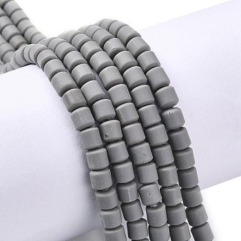 Handmade Polymer Clay Bead Strands, Column, Gray, 6.5x6mm, Hole: 1.2mm, about 61pcs/strand, 15.75 inch(40cm)