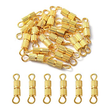 20 Sets Brass Screw Clasps, for Bracelet Making, Golden, 14x3mm, Hole: 1.8mm