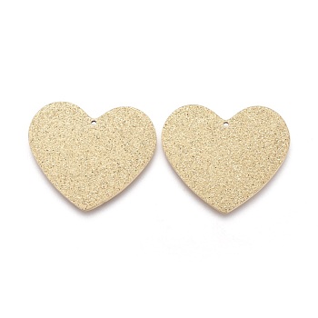 316 Surgical Stainless Steel Pendants, Textured, Heart, Golden, 25x28.5x1mm, Hole: 0.8mm