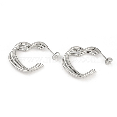 Heart 201 Stainless Steel Stud Earrings