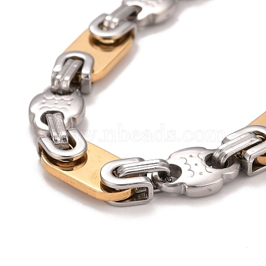 Vacuum Plating 304 Stainless Steel Oval Link Chains Bracelet(STAS-E160-07GP)-2