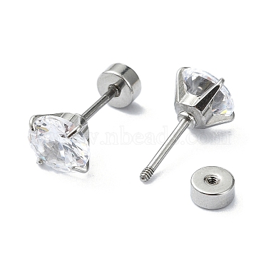 304 Stainless Steel Crystal Rhinestone Ear False Plugs(STAS-C089-04D-P)-2