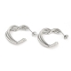 201 Stainless Steel Split Stud Earrings for Women(EJEW-F345-12P)-1