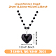 3Pcs 3 Colors Glass Heart Pendant Necklaces Set with Plastic Beaded Chains(NJEW-FI0001-40)-2