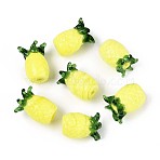 Handmade Lampwork Beads, Pineapple, Champagne Yellow, 19~20x15.5~18x15.5~18mm, Hole: 1.6~1.8mm(LAMP-T022-20B)