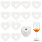 Paper Wine Glass Charms, Blank Goblet Marker, Heart, 62x70x0.5mm, Inner Diameter: 18mm(AJEW-WH0080-13A)