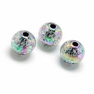 Crackle Style Acrylic Beads, AB Colour, Inside Color, Round, Colorful, 20mm, Hole: 2.5mm, about 110pcs/500g(MACR-S825-20mm-J)