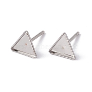 304 Stainless Steel Stud Earring Findings, Earring Posts, Triangle, 7x7x1mm, Pin: 0.6mm(X-STAS-I010-03)