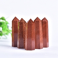 Synthetic Goldstone Point Tower Wands, for Energy Balancing Meditation Therapy Decors, Hexagonal Prism, 50~60mm(PW-WG29506-01)