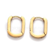 304 Stainless Steel Huggie Hoop Earrings, Oval, Golden, 14x11x3mm, Pin: 1mm(STAS-H156-11B-G)