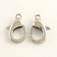 304 Stainless Steel Lobster Claw Clasps, Stainless Steel Color, 25x15x6mm, Hole: 3mm(STAS-R065-15)