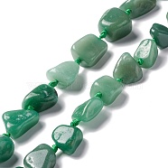 Natural Green Aventurine Beads Strands, Nuggets, 16~36.8x13~28.5x8~21mm, Hole: 2~3.8mm, about 13pcs/strand, 16.26~17.52''(41.3~44.5cm)(G-B024-10)