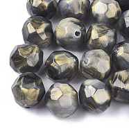 Acrylic Beads, Imitation Gemstone, Faceted, Round, Slate Gray, 22x22.5~23mm, Hole: 3mm(SACR-S302-08B)