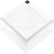 Square Transparent Acrylic Display Bases, for Photography Props Decoration, Clear, 75x75x25mm(AJEW-WH0245-19A)