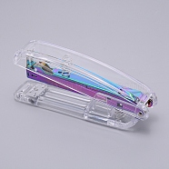 Office Stapler, Transparent Spring Powered Desktop Stapler, Rainbow Color, 16x3.5x6.4cm(AJEW-WH0120-66A)