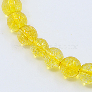 Synthetic Citrine Beads Strands, Round, Dyed & Heated, 12mm, Hole: 1~2mm, about 33pcs/strand, 15.5 inch(G-C076-12mm-6A)