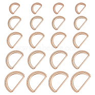 WADORN 20Pcs 5 Style Alloy D Rings, Buckle Clasps, For Webbing, Strapping Bags, Garment Accessories, Light Gold, 29~53x19~34x2~3mm, 4pcs/style(FIND-WR0006-87)