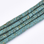 Synthetic Turquoise Beads Strands, Column, 4~4.5x3~3.5mm, Hole: 0.8mm, about 110~111pcs/strand, 14.7 inch(TURQ-S391-01)