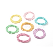 7Pcs 7 Color Waist Beads, Round Acrylic Beaded Stretch Waist Chains for Women, Mixed Color, 31.65 inch(80.4cm), Beads: 4mm, 1Pc/color(NJEW-C00029)
