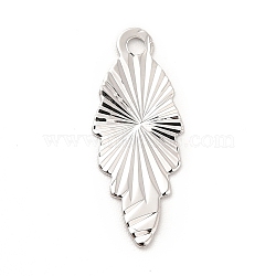 Rack Plating Brass Pendants, Long-Lasting Plated, Ice-cream Charm, Platinum, 18.5x7.5x0.3mm, Hole: 1.4mm(KK-E067-05P)