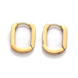 304 Stainless Steel Huggie Hoop Earrings, Oval, Golden, 14x11x3mm, Pin: 1mm(STAS-H156-11B-G)