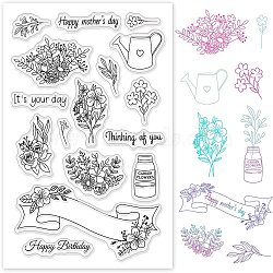 PVC Plastic Stamps, for DIY Scrapbooking, Photo Album Decorative, Cards Making, Stamp Sheets, Mother's Day Themed Pattern, 16x11x0.3cm(DIY-WH0167-56-464)