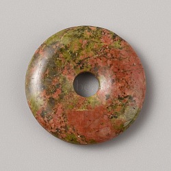 Natural Unakite China Safety Buckle Pendants, Disc, 25x4.5mm, Hole: 5mm(G-WH0030-21A-24)