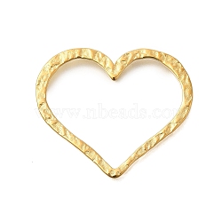 PVD Vacuum Plating 201 Stainless Steel Linking Rings, Heart Link, Real 18K Gold Plated, 26x30x1mm(STAS-C111-05G)