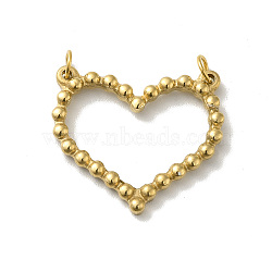 Vacuum Plating 304 Stainless Steel Connector Charms, Heart Outline Links, with Jump Rings, Golden, 22x20x2mm, Hole: 3mm(STAS-M311-15G)