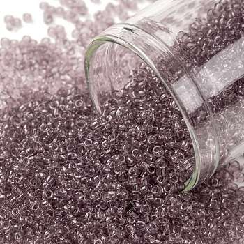 TOHO Round Seed Beads, Japanese Seed Beads, (6) Transparent Light Amethyst, 15/0, 1.5mm, Hole: 0.7mm, about 3000pcs/10g