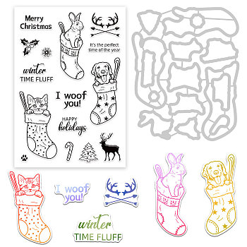 Globleland PVC Plastic Stamps, for DIY Scrapbooking, Photo Album Decorative, Cards Making, Stamp Sheets, Animal Pattern, 16x11x0.3cm, 1sheet