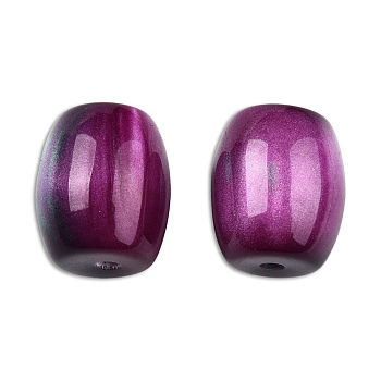 Resin Beads, Imitation Gemstone, Barrel, Purple, 14x12mm, Hole: 2mm