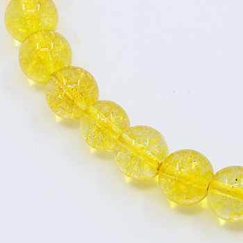 Synthetic Citrine Beads Strands, Round, Dyed & Heated, 12mm, Hole: 1~2mm, about 33pcs/strand, 15.5 inch