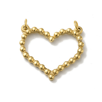 Vacuum Plating 304 Stainless Steel Connector Charms, Heart Outline Links, with Jump Rings, Golden, 22x20x2mm, Hole: 3mm