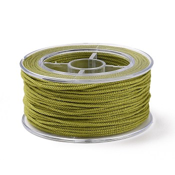Macrame Cotton Cord, Braided Rope, with Plastic Reel, for Wall Hanging, Crafts, Gift Wrapping, Yellow Green, 1.5mm, about 21.87 Yards(20m)/Roll