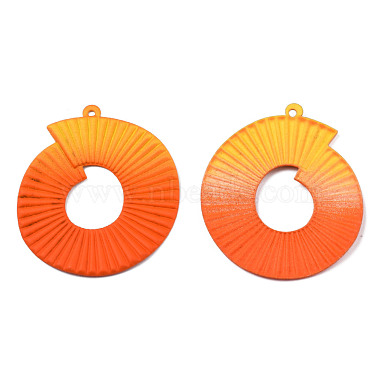 Dark Orange Ring Iron Pendants