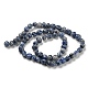 brins de perles de jaspe de tache bleue naturelle(G-F465-53)-3