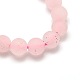 givré quartz rose naturelle rangées de perles rondes(X-G-M064-6mm-09)-2