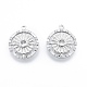 Brass Micro Pave Clear Cubic Zirconia Pendants(KK-F841-08P)-2