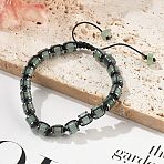 Adjustable Natural Labradorite and Non-magnetic Synthetic Hematite Braided Bead Bracelets, Inner Diameter: 1-3/4~2-7/8  inch(4.5~7.3cm)(BJEW-Z090-01I)
