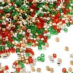4 Colors 11/0 Christmas MIYUKI Delica Seed Beads, DB35 & DB704 & DB705 & DB410, Mixed Color, 1.6x1.3mm, Hole: 0.8mm, about 10000pcs/50g(SEED-X0058-22)