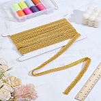 Polyester Braided Lace Ribbon, for Garment Accessories, with Cardboard Display Card, Gold, 1/2 inch(13mm), about 5.47 Yards(5m)/Set(OCOR-LP0002-13)