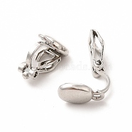Alloy Clip-on Earring Findings, with Horizontal Loops, Oval, Platinum, 12.5x6x9.5mm, Hole: 1.2mm(PALLOY-M208-03P)