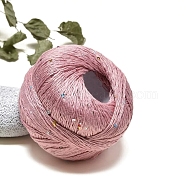 Cotton Fibers Knitting Yarn with Paillette, for Garments Scarves Sweater Shawl Hats, Pale Violet Red, 1mm(PW-WGD64FF-15)