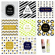 CRASPIRE 80Pcs 8 Style Custom Lip Balm DIY Label Sticker, Coated Paper Paster, Self-Adhesive Stickers, Square, Mixed Patterns, 5x5cm, 10pcs/style(DIY-CP0007-95K)