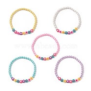 Acrylic Flower & Faceted Round Beaded Necklaces, for Women, Mixed Color, 18-1/4 inch(46.4cm)(NJEW-JN04191)
