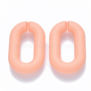 Opaque Spray Painted Acrylic Linking Rings, Quick Link Connectors, for Cable Chains Making, Oval, Light Salmon, 31x19.5x5.5mm, Inner Diameter: 19.5x7.5mm(X-OACR-S036-006A-I04)