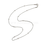 304 Stainless Steel Satellite Chain Necklaces, Stainless Steel Color, 17.99 inch(45.7cm)(NJEW-P285-02P)