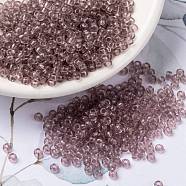 MIYUKI Round Rocailles Beads, Japanese Seed Beads, (RR142L) Transparent Light Amethyst, 8/0, 3mm, Hole: 1mm, about 2111~2277pcs/50g(SEED-X0055-RR0142L)